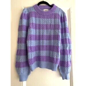 FRNCH PARIS Neve Sweater in Blue and Violet. Wool & Acrylic blend-sz Small $110